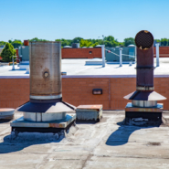 Chimneys Tie-in on Flat Roof in Streamwood, IL - Before Replacement